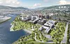 Hese Sør-Øst RHF etablerer nytt sykehus i Drammen. Det nye sykehuset skal stå ferdig i 2025. Illustrasjon: Helse Sør-Øst RHF, Link arkitektur, Ratio arkitekter, Bølgeblikk.