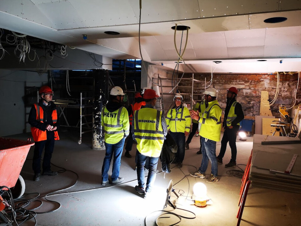 Teknisk befaring med fagsjefer fra HENT på rehabilitering av Britannia Hotel i Trondheim. Teknisk befaring med fagsjefer fra HENT på rehabilitering av Britannia Hotel i Trondheim. Foto: HENT AS