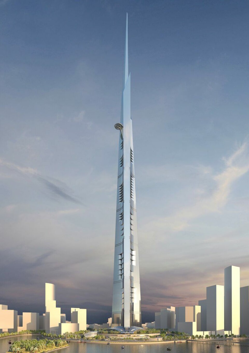 Rekordprosjektet Jeddah Tower starter opp igjen. Prosjektet har tidligere gått under navnet Kingdom Tower. Illustrasjon: Adrian Smith + Gordon Gill Architecture