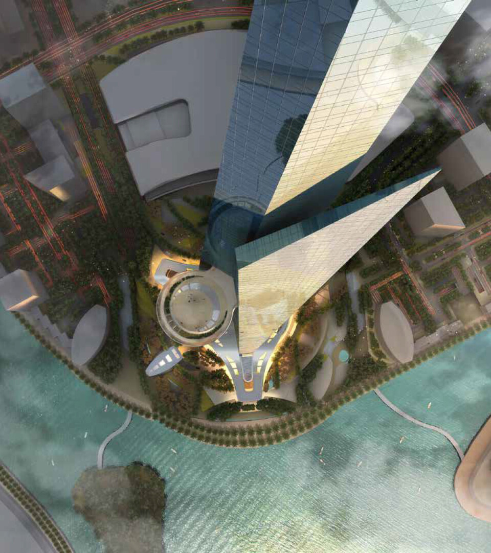 Rekordprosjektet Jeddah Tower starter opp igjen. Prosjektet har tidligere gått under navnet Kingdom Tower. Illustrasjon: Adrian Smith + Gordon Gill Architecture