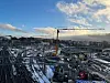 Fra gangbrua over jernbanesporene ser man byggearbeidene som pågår ved Oslo S. Store deler av arbeidene er en del av Follobane-prosjektet. Foto: Frode Aga