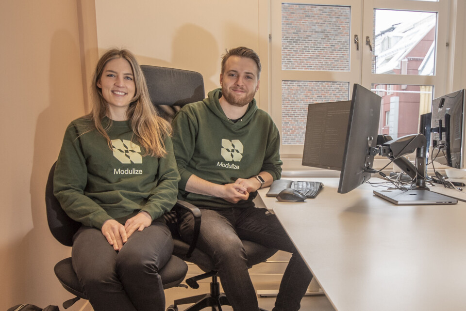Ellika Taveres-Cachat og Olav Ljosand i Modulize vil bruke kunstig intelligens for å gjøre det enklere å bygge med prefabrikkerte elementer. Ellika Taveres-Cachat og Olav Ljosand i Modulize vil bruke kunstig intelligens for å gjøre det enklere å bygge med prefabrikkerte elementer.