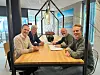 F.v: Odd Edvard Lund (daglig leder i IØ Eiendomsutvikling), Ola Mæhlum (styreleder i IØ Eiendomsutvikling), Jarle Ljøstad (daglig leder i Trysilhus Areal AS), Hans Erik Unelsrød (prosjektutvikler i Trysilhus Øst AS). Foto: IØ Eiendomsutvikling