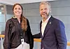 Stine Haugen er ansatt som bærekraftsansvarlig for anlegg i EBA. Her sammen med administrerende direktør Heikki Eidsvoll Holmås i foreningen. Foto: EBA