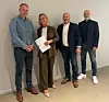 Jørn Larsen, leder forsyningskjeden Konstel, Hilde Kristoffersen, administrerende direktør i Kesko, Thomas Jørgensen, senior key account manager i Onninen og Terje Myhre konsernsjef i Konstel.