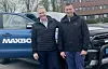 Maxbo-sjef Trond Bentestuen og Benny Bjørnø, daglig leder i ByggPro. Foto: Løvenskiold Handel