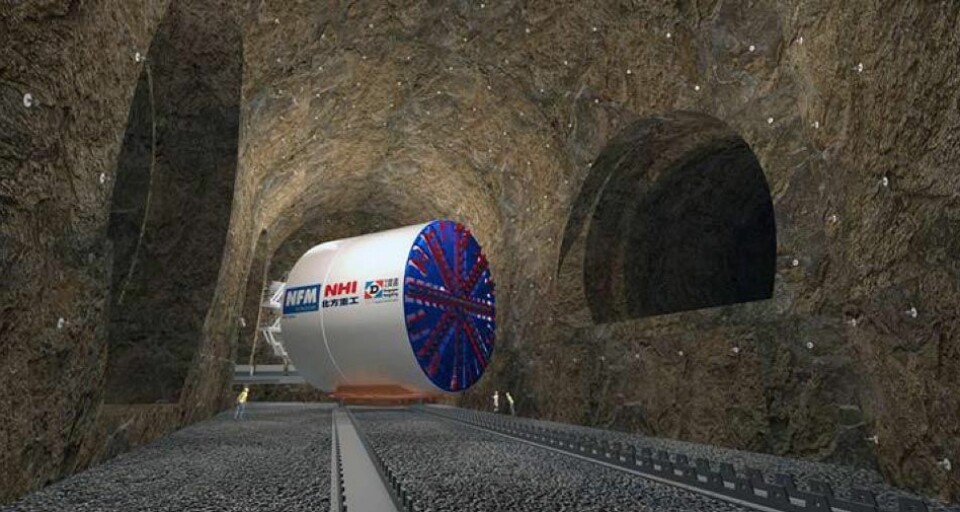BIM-simulering av tunnelboremaskin, Liantang prosjektet (Hong Kongs lengste veitunnel). Klikk for større versjon