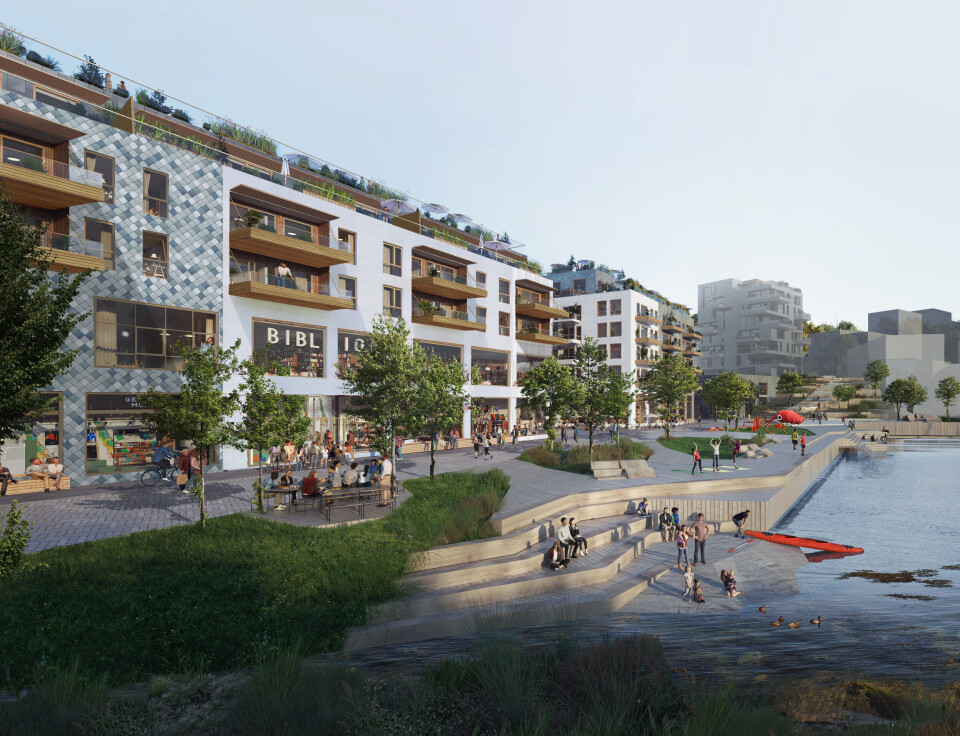 NY FJORDBY. Slik kan nye Slemmestad sentrum bli. Illustrasjon: TAG Arkitekter.