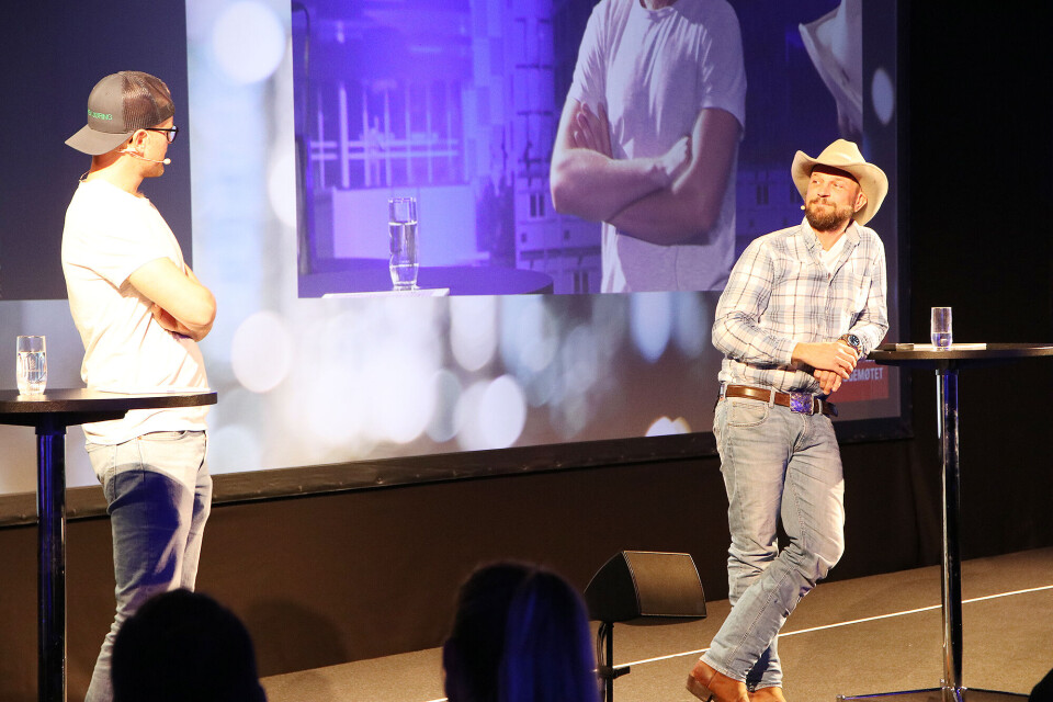 Gustav og Ole fra tv-serien “Eventyrlig oppussing” fortalte om sine opplevelser fra tv-innspillingene på Bygg Reis Deg lørdag.