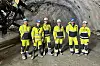 F.v. Bjørgvin Gudjunsson tunnelingeniør Bane Nor, Kenneth Haraldseth prosjektleder tunnel Bane Nor, Nils Martin, tunnel manager MossIA, Ragnar Reitan, project director MossIA, Eirik Harding Hansen, prosjektsjef Bane Nor og Gunhild Bøgnæs, communications and community Manager MossIA. Foto: Karoline Vårdal, Bane Nor