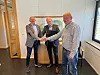 Morten Borge i PBBL (fra venstre) , Roger Dreyer i Amundsen Graf og Skule Wærstad i Porsgrunn Utvikling. Foto: Gjermund Langslet