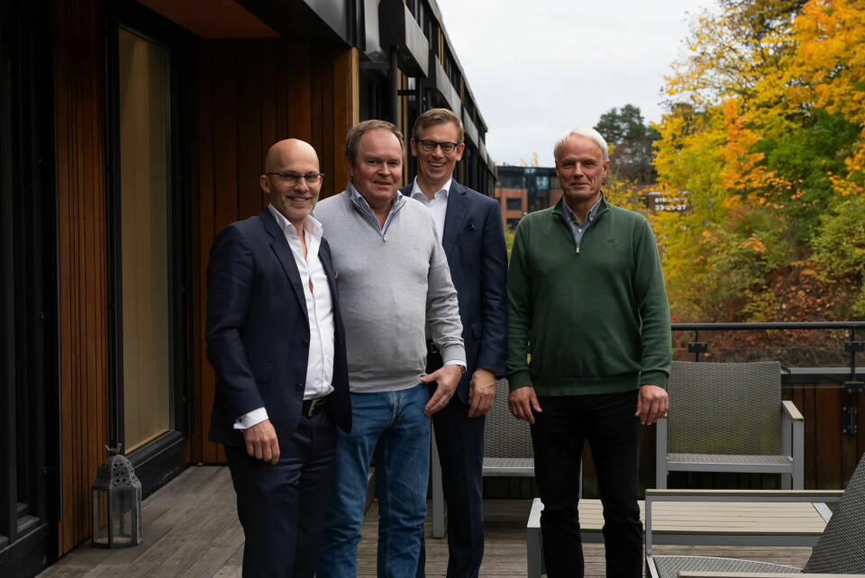 SENIORKOMPETANSE: Thomas Smedal i Økland, Espen Østreng (25 år i PEAB), Audun Bollerud i Økland, og Audun Røneid, CFO i PEAB. SENIORKOMPETANSE: Thomas Smedal i Økland, Espen Østreng (25 år i PEAB), Audun Bollerud i Økland, og Audun Røneid, CFO i PEAB.