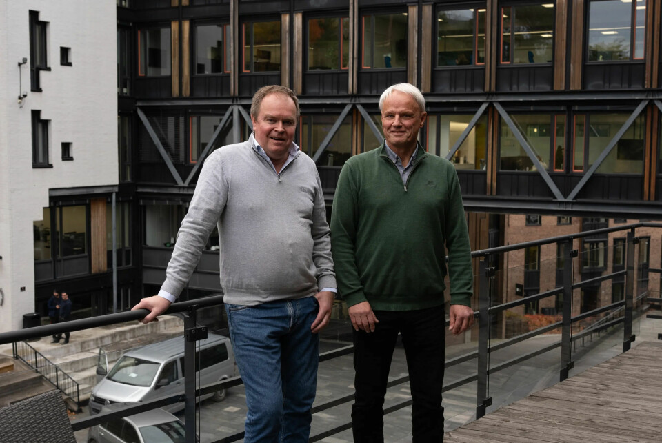 PEAB: For Espen Østreng, som har jobbet i PEAB i 25 år, og Audun Røneid, finansdirektør i PEAB, har samarbeidet med Økland vært nyttig. Klikk for større versjon PEAB: For Espen Østreng, som har jobbet i PEAB i 25 år, og Audun Røneid, finansdirektør i PEAB, har samarbeidet med Økland vært nyttig.