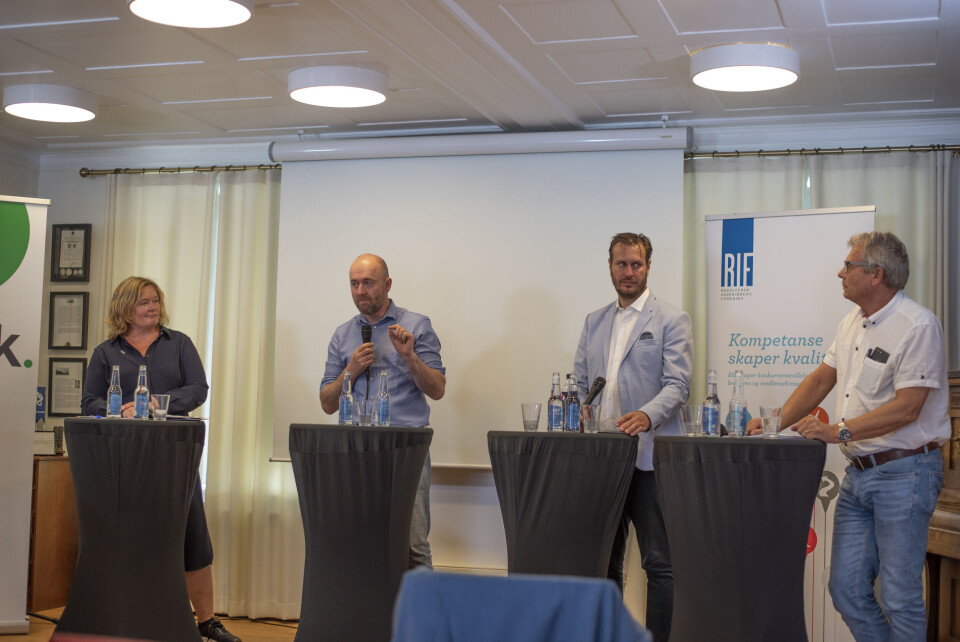 Gruppeleder Anne Haabeth Rygg i Oslo Høyre (fra venstre), stortingsrepresentant Eirik Sivertsen i Arbeiderpartiet, stortingsrepresentant Helge André Njåstad i Fremskrittspartiet og stortingsrepresentant Arne Nævra i Sosialistisk Venstreparti.