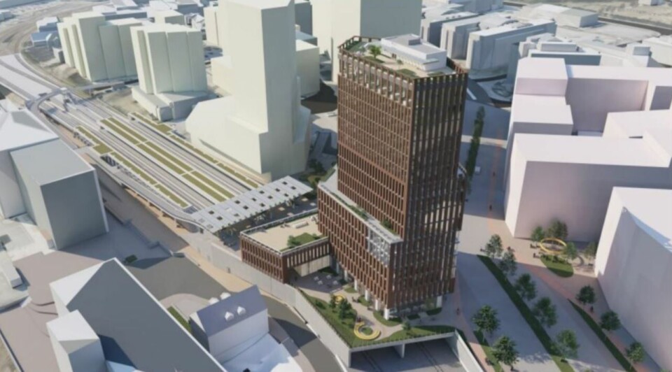 Oslo kommune anbefaler ikke torgbygg på 17 etasjer på Brynseng. Illustrasjon: COWI Oslo kommune anbefaler ikke torgbygg på 17 etasjer på Brynseng. Illustrasjon: COWI