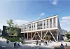 Slik skal skolen se ut etter endt bygging. Illustrasjon: Arkitektene VIS-À-VIS