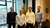 Stefan Lind (VD Teqt Group) (f.v.), John Grimstad-Henninger (HB Blikk), Ola Bergum-Jonassen (HB Blikk), Torstein Svennevig (country manager i Teqt Norge). Foto: Teqt Group