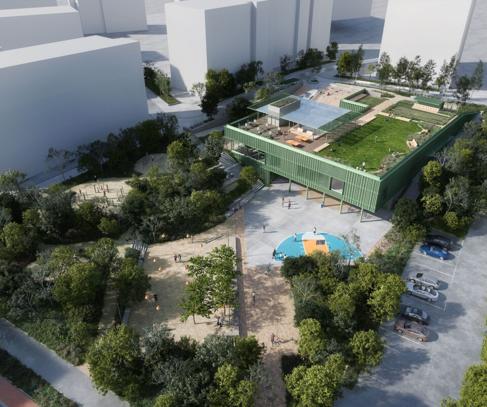 Løren aktivitetspark og flerbrukshall. Illustrasjon: PirII/Oslobygg KF