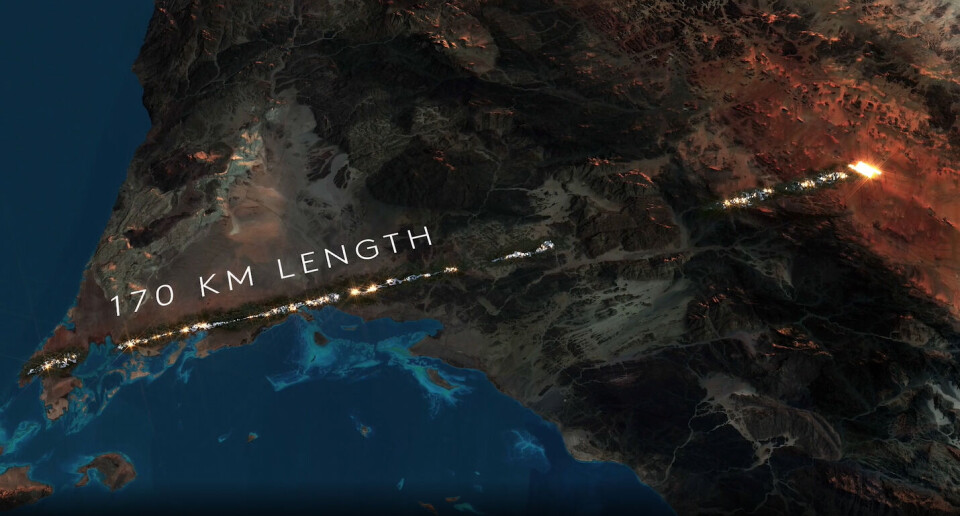Tidligere planer for Neom-prosjektet The Line bestod av 170 kilometer med separate bygg knyttet sammen under bakken, men de oppdaterte planene skal nå også inkludere verdens største bygg noensinne. Illustrasjon: Neom Tidligere planer for Neom-prosjektet The Line bestod av 170 kilometer med separate bygg knyttet sammen under bakken, men de oppdaterte planene skal nå også inkludere verdens største bygg noensinne. Illustrasjon: Neom