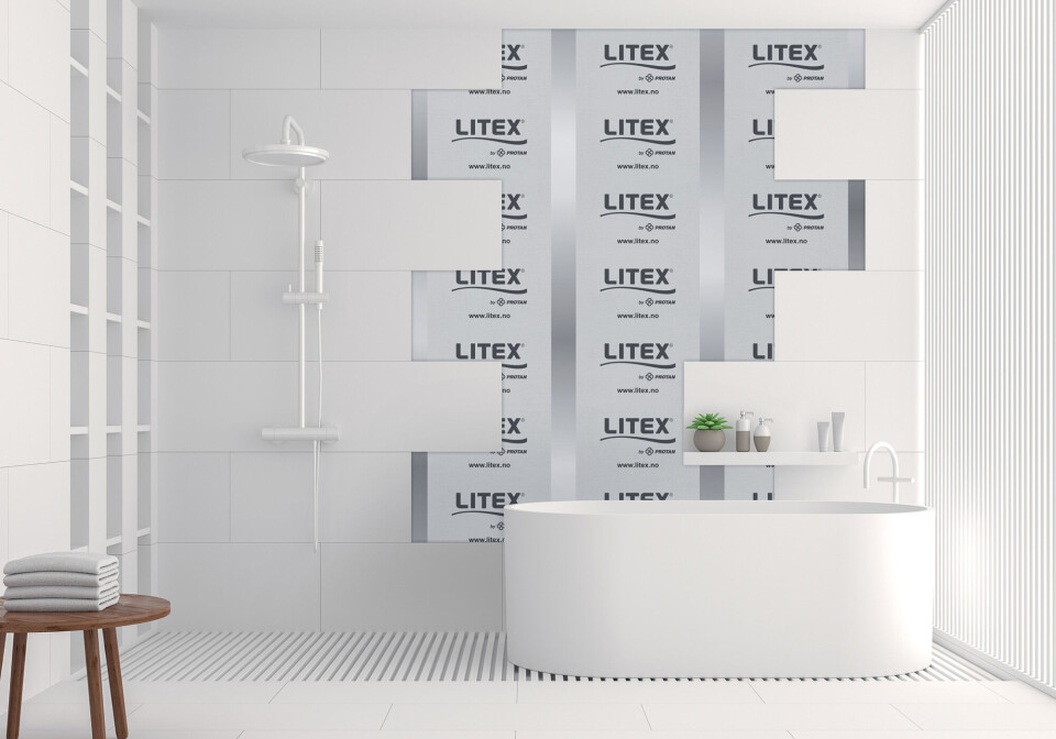 Modern white bathroom interior 3d rendering image Modern white bathroom interior 3d rendering image. There are white tile white brick pattern on walls and floor. Decorated with white laths.