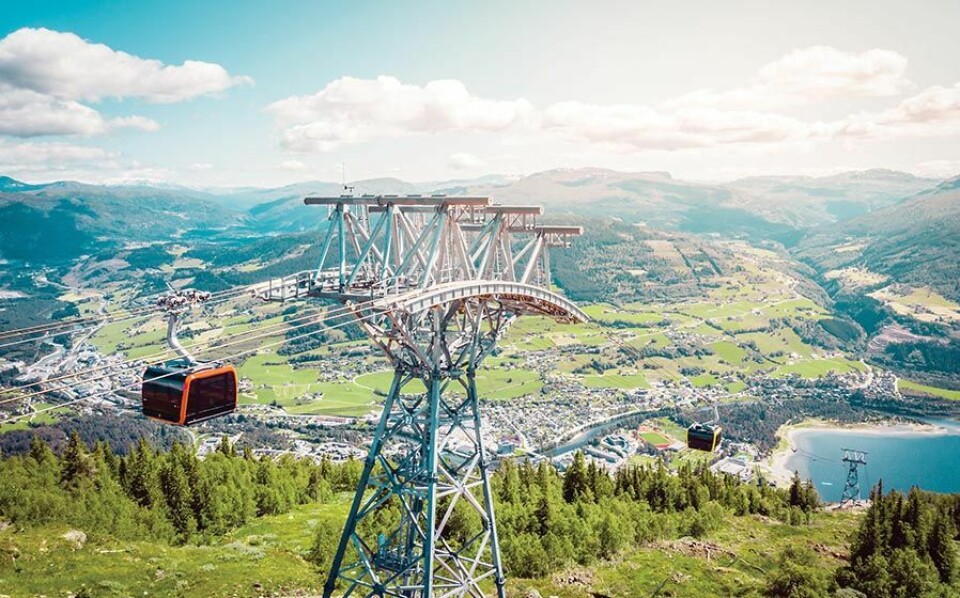 Den nye gondolbanen i Voss åpnet i sommer. Foto: Jon Hunnålvatn Tøn