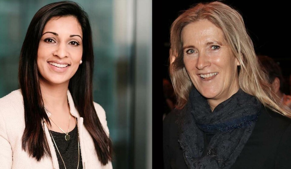 Kari Sandberg, daglig leder i Entreprenørforeningen – Bygg og Anlegg (EBA) og Samina Siddique, leder for Entreprenørskolen. Klikk for større versjon