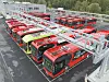 Ruters 24 bussdepoter for elektriske busser i Oslo og Akershus representerer betydelig arealer og nettkapasitet som står ubrukt store deler av dagen. Foto: Ruter