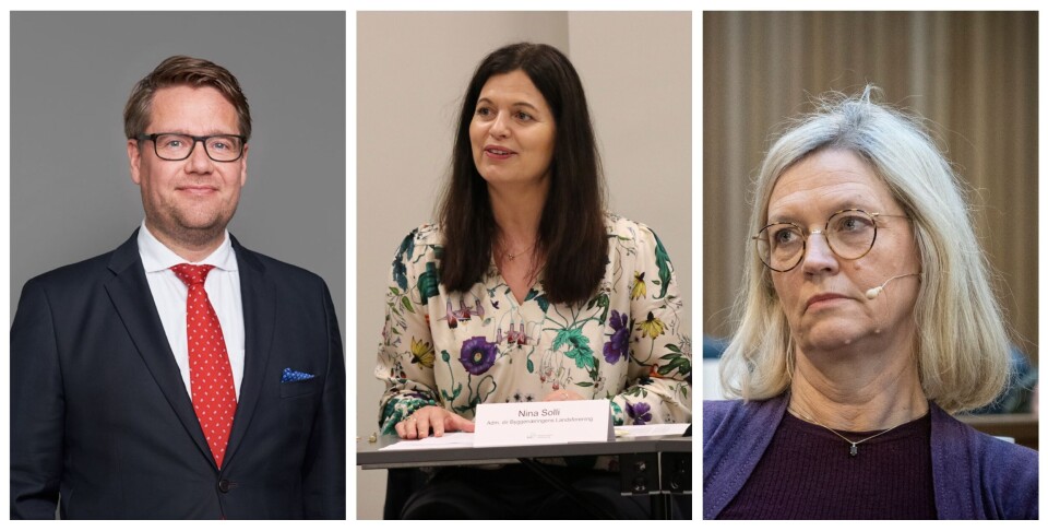 Odd Stemsrud (fra venstre), Nina Solli og Nina Melsom mener kunnskapsgrunnlaget for innleiereglene er for dårlig. Odd Stemsrud (fra venstre), Nina Solli og Nina Melsom mener kunnskapsgrunnlaget for innleiereglene er for dårlig. Foto: Grette/Christian Aarhus/Ole Berg-Rusten/NTB