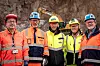 F.v. Tom Eriksen (Statens Vegvesen), Ketil Sand (Skanska), Jostein Nordstrøm (Hæhre), Albert Kr. Hæhre (Hæhre) og Are Eliassen (Skanska). Foto: Tor Kleiven, Hæhre Entreprenør.
