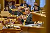 Alfred Jens Bjørlo (V) under muntlig spørretime på Stortinget i Oslo. Foto: Annika Byrde / NTB
