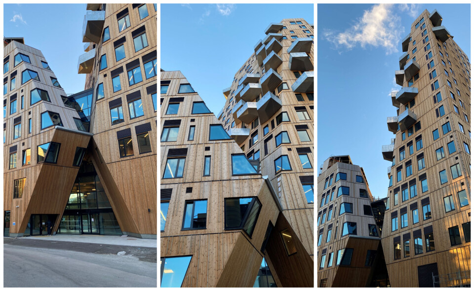 Den utvendige fasaden består av brannimpregnert furupanel. Foto: Rune Sørlie