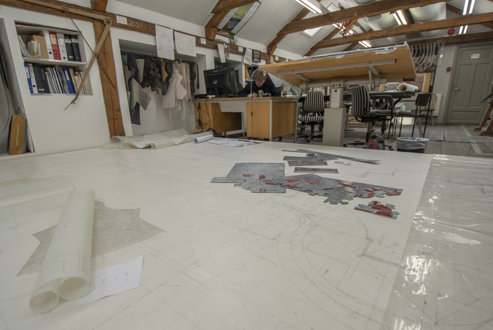 De store dimensjonene på Nidarosdomen krever store arbeidstegninger.