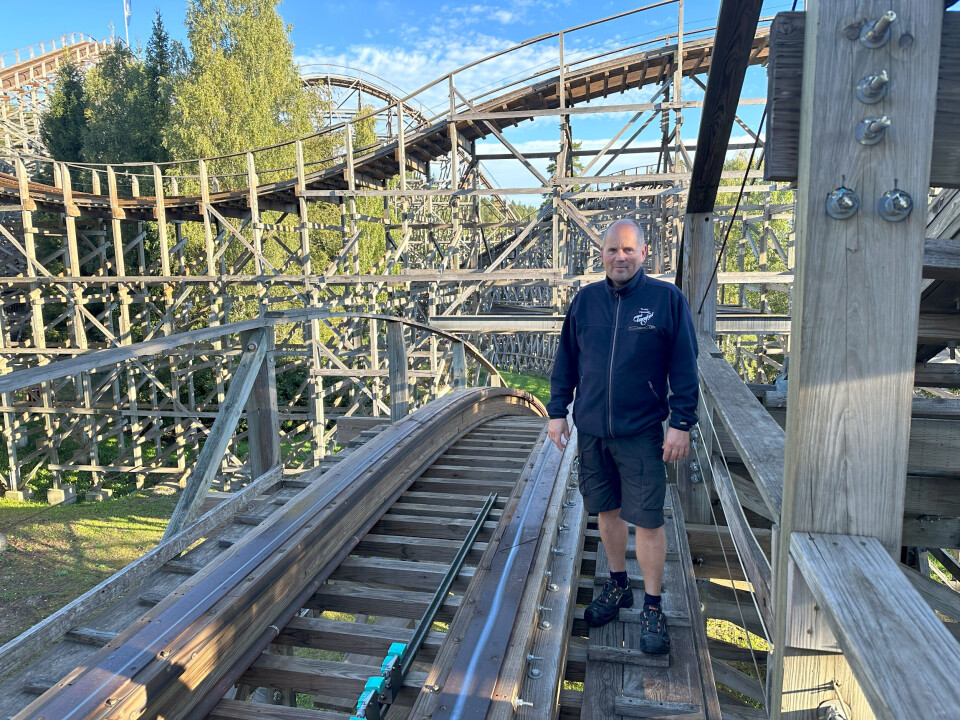 Teknisk formann på Tusenfryd, Freddy Halonen. Thundercoaster. Foto: Ingvill Hafver