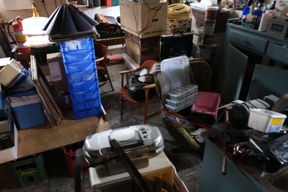 Vannet sto opp til 40 centimeter i Tor Dalevolds kjeller. Foto: Marius Lysø