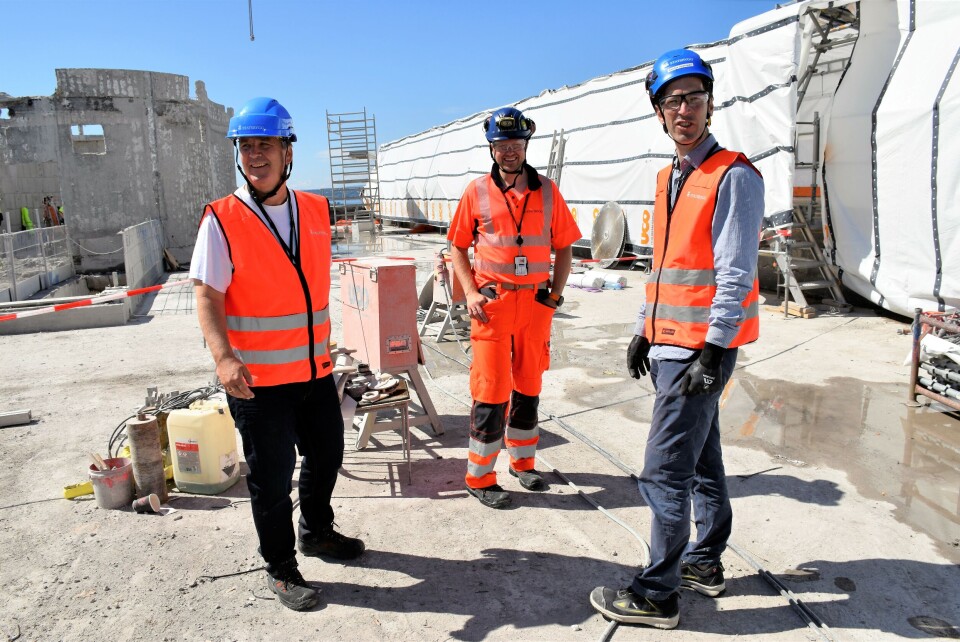Pål Weiby (f.v.), Espen Steen-Lengard og Carsten Spannagel i Statsbygg.