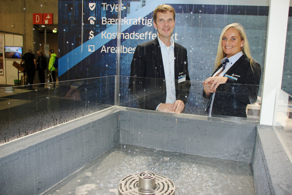 Protan med overvannsløsning for tak på Bygg Reis Deg 20. oktober 2017. Foto: Svanhild Blakstad