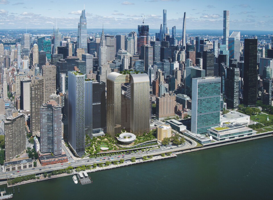 BIG APPLE. Arkitektkontoret BIG har utviklet nye, ikoniske bygg i Det store eplet, New York City. Illustrasjon: Bjarke Ingels Group