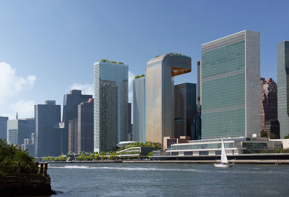 BIG APPLE. Arkitektkontoret BIG har utviklet nye, ikoniske bygg i Det store eplet, New York City. Illustrasjon: Bjarke Ingels Group
