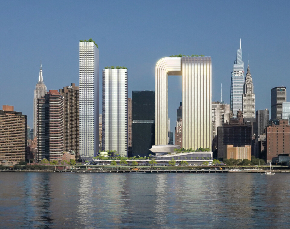 BIG APPLE. Arkitektkontoret BIG har utviklet nye, ikoniske bygg i Det store eplet, New York City. Illustrasjon: Bjarke Ingels Group
