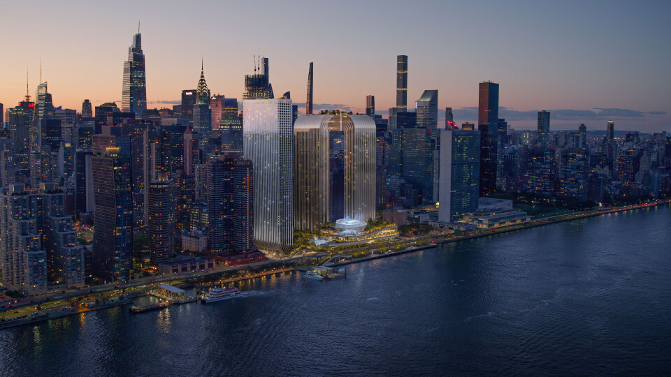 BIG APPLE. Arkitektkontoret BIG har utviklet nye, ikoniske bygg i Det store eplet, New York City. Illustrasjon: Bjarke Ingels Group