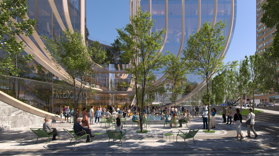 BIG APPLE. Arkitektkontoret BIG har utviklet nye, ikoniske bygg i Det store eplet, New York City. Illustrasjon: Bjarke Ingels Group