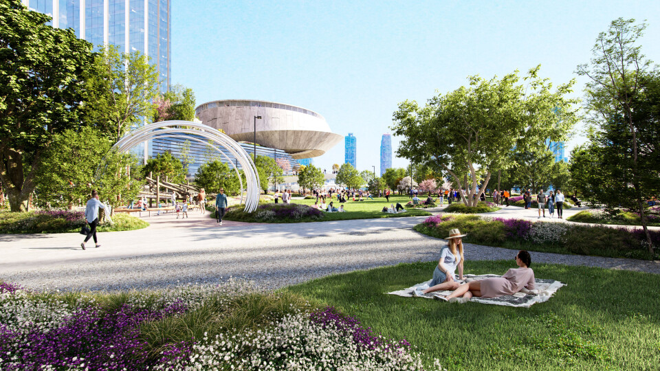 BIG APPLE. Arkitektkontoret BIG har utviklet nye, ikoniske bygg i Det store eplet, New York City. Illustrasjon: Bjarke Ingels Group