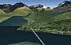 Ramfjord bru og ny E8 inn mot Sørbotn. Dagens E8 ligger på motsatt side av fjorden. Illustrasjon: Statens vegvesen