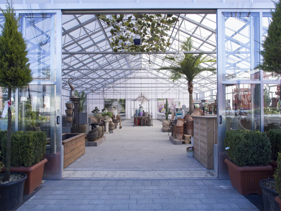 Nytt drivhus hos Foss Hagesenter.