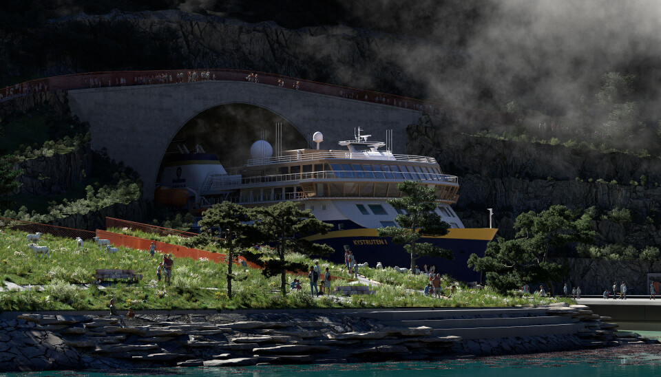 Stad skipstunnel. Illustrasjon: Kystverket/Multiconsult/LINK Arkitektur