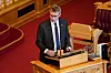 Forsknings- og høyere utdanningsminister Ola Borten Moe (Sp) krever at vikingtidsmuseet kutter en milliard kroner fra byggeprosjektet. Foto: Torstein Bøe / NTB