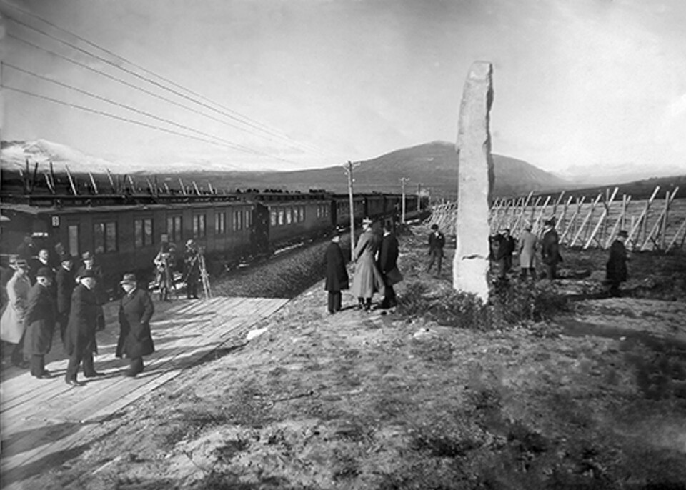 Fra markeringen da Dovrebanen ble åpnet i 1921. Foto: Norsk Jernbanemuseum.