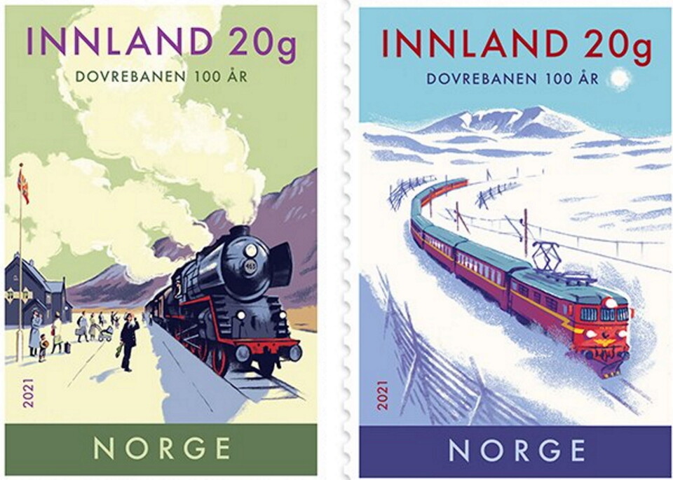 Også Posten markerer jubileet med to egne frimerker.