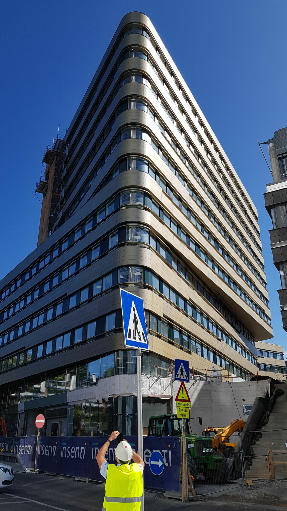 Skøyen Atrium 3 på Skøyen i Oslo hvor Insenti er i ferd med å fullføre et kontorbygg i tolv etasjer for Schage Eiendom. Foto: Tron Tangeraas