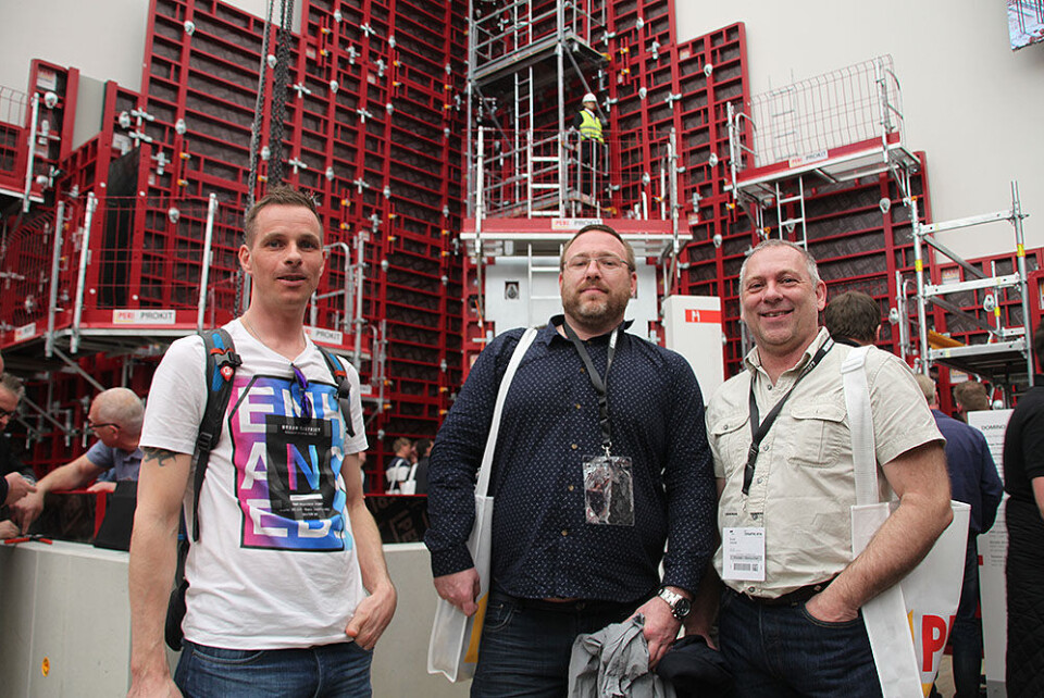 Tormod Skofterud (f.v.), Bjørn Håkon Dokk, Eivind Heimdal fra Veidekke.